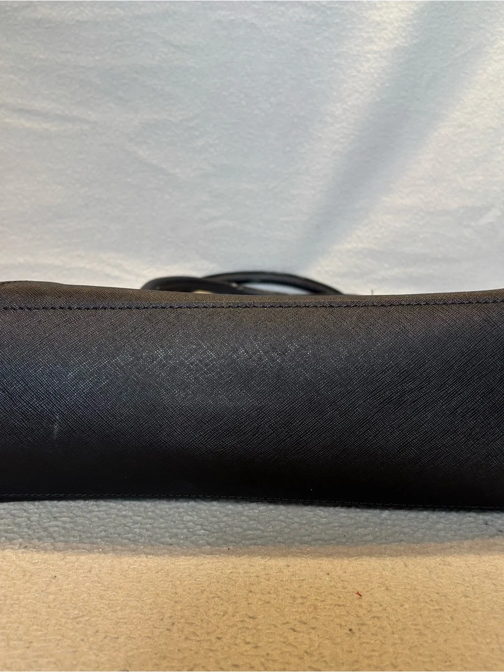 Kate Spade Black Faux Leather & Suede Envelope Shoulder Tote Bag